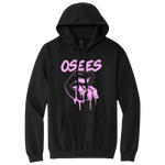 FINGERS OSEES HOODIE - BLACK AND PINK