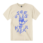 HAND / WHITE TEE with BLUE INK