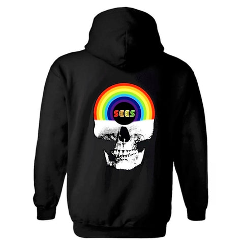 RAINBOW SKULL ZIP UP HOODIE