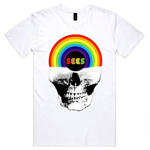 RAINBOW SKULL TEE (WHITE)